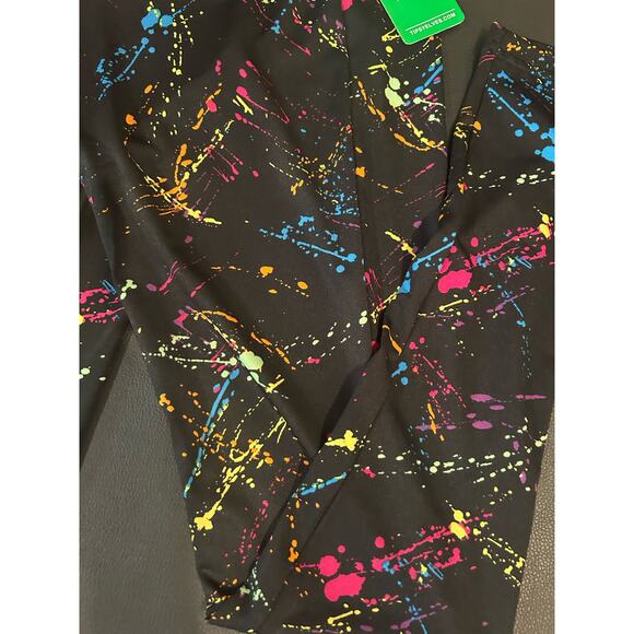 Tipsy Elves Women Leggings Size Medium Paint Splatter Leggings 90s Novelty - Picture 2 of 5